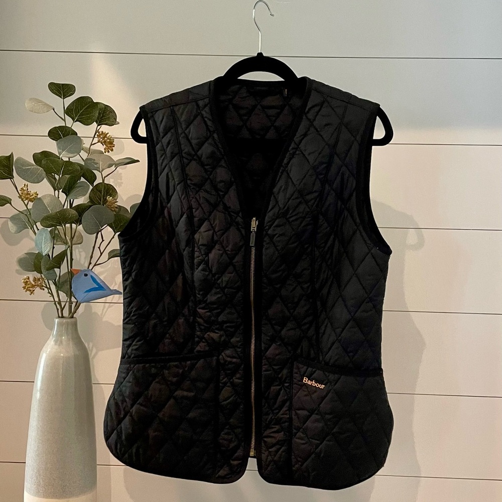 Barbour Quilted Riding Vest - Black Size 10